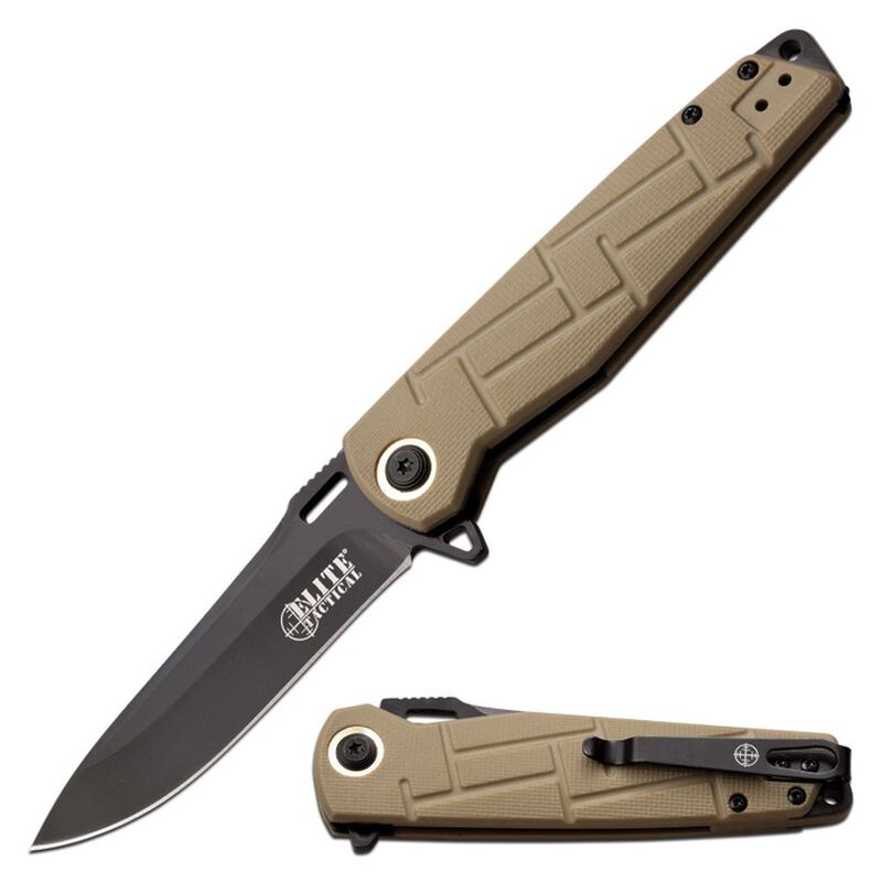 Elite Tactical Assisted Tan Knife, , large image number 0